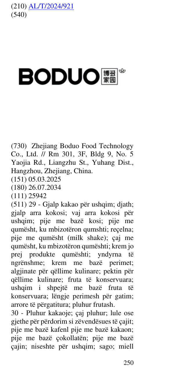 Zëri i markës BODUO në buletin