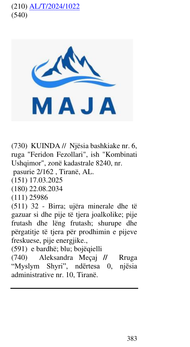Zëri i markës MAJA në buletin