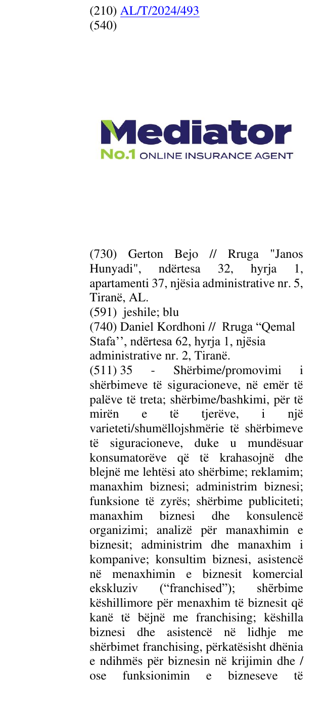 Zëri i markës Mediator në buletin