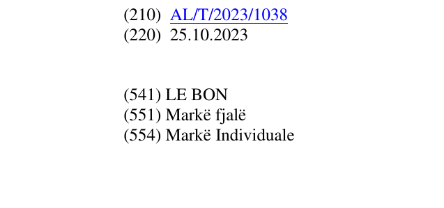 Zëri i markës LE BON në buletin