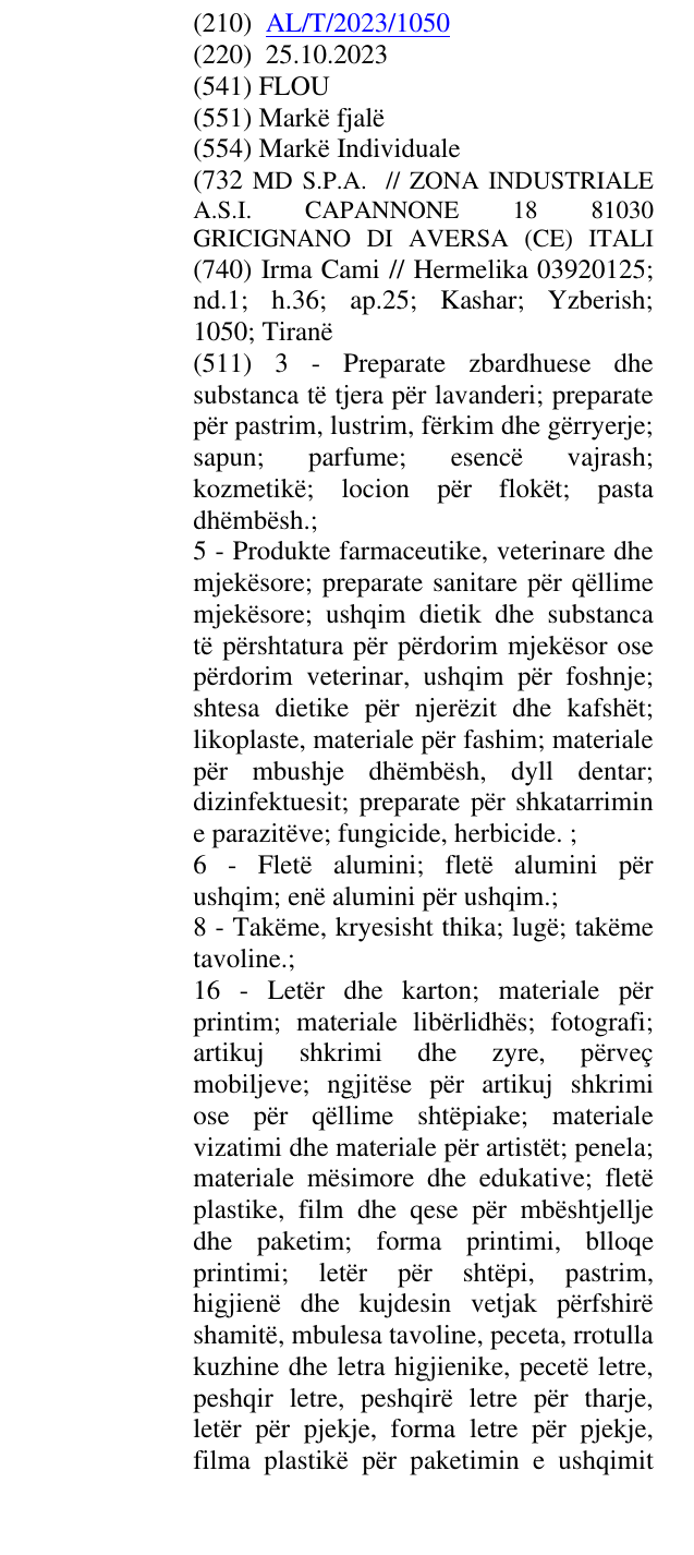 Zëri i markës FLOU në buletin