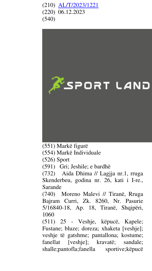 Zëri i markës Sport në buletin