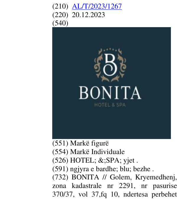 Zëri i markës HOTEL; &;SPA; yjet . në buletin