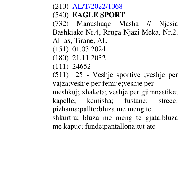 Zëri i markës EAGLE SPORT në buletin