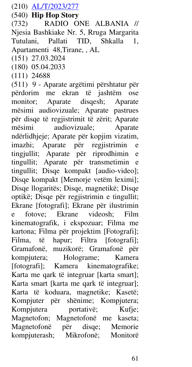 Zëri i markës Hip Hop Story në buletin