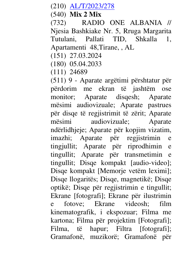 Zëri i markës Mix 2 Mix në buletin