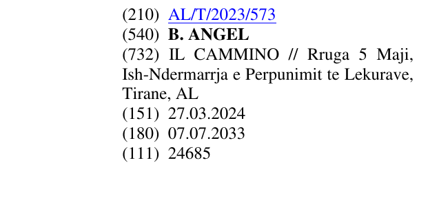 Zëri i markës B. ANGEL në buletin