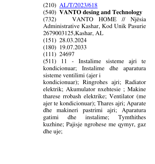 Zëri i markës VANTO desing and Technology në buletin