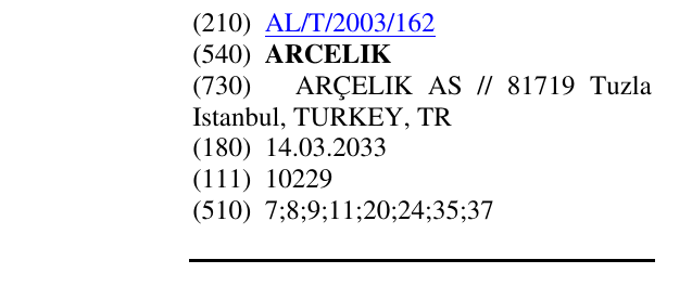 Zëri i markës ARCELIK në buletin