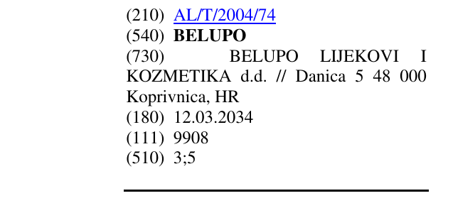 Zëri i markës BELUPO në buletin