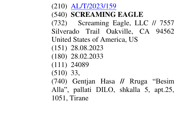Zëri i markës SCREAMING EAGLE në buletin