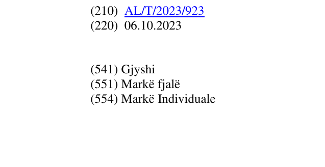 Zëri i markës Gjyshi në buletin