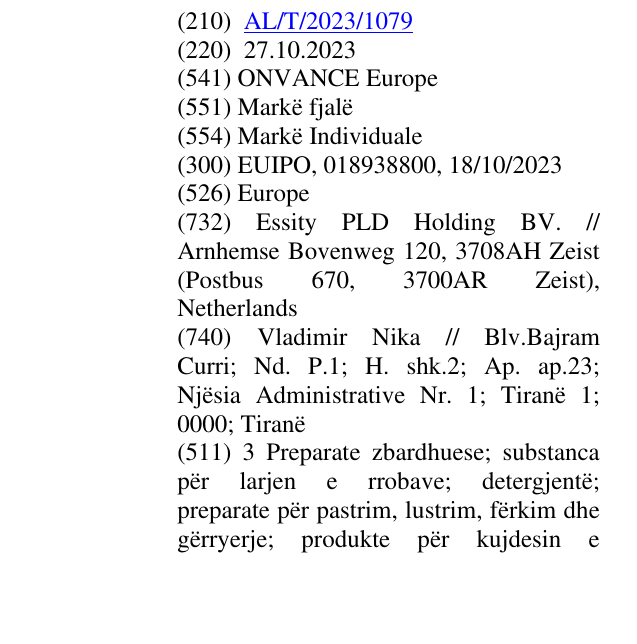 Zëri i markës Europe në buletin