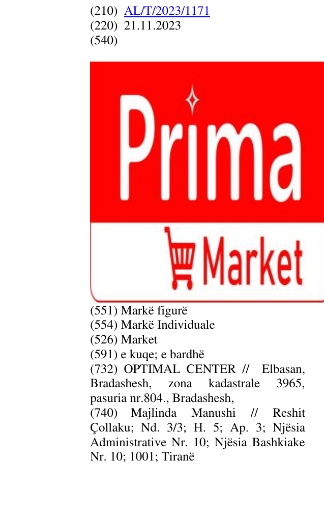 Zëri i markës Market në buletin