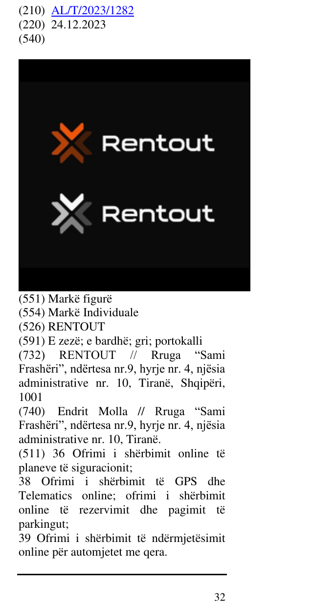 Zëri i markës RENTOUT në buletin