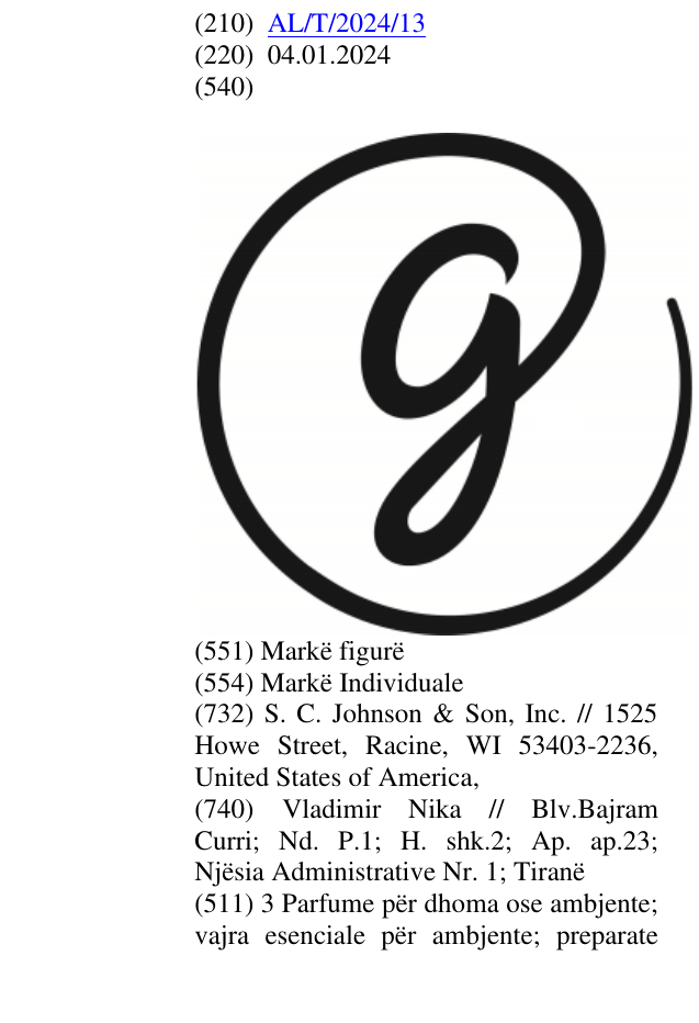 Zëri i markës g në buletin