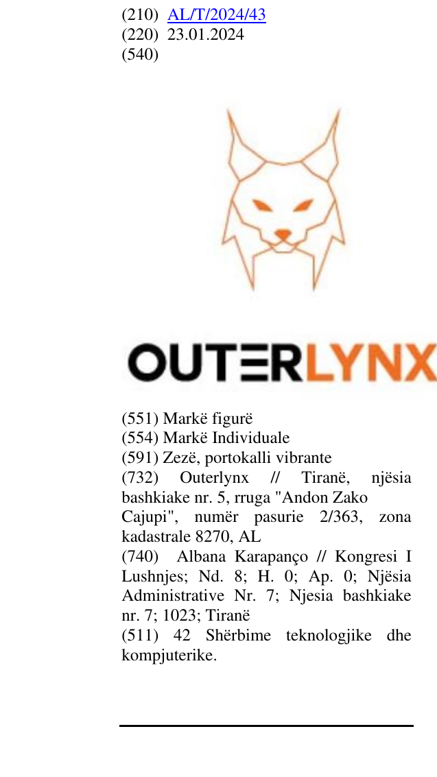 Zëri i markës Outerlynx në buletin