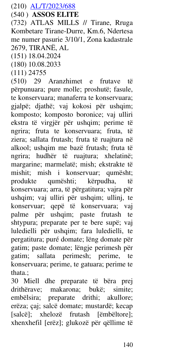 Zëri i markës ASSOS ELITE në buletin