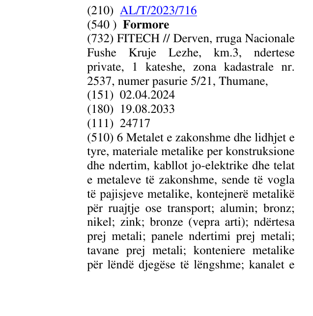 Zëri i markës Formore në buletin
