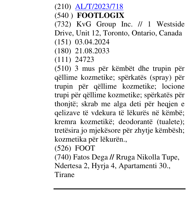 Zëri i markës FOOTLOGIX në buletin