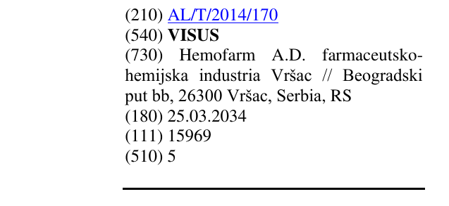 Zëri i markës VISUS në buletin