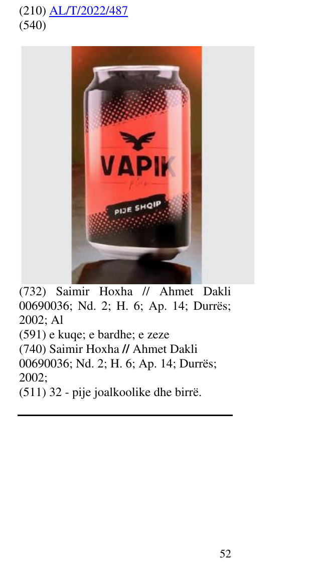 Zëri i markës VAPIK plus në buletin