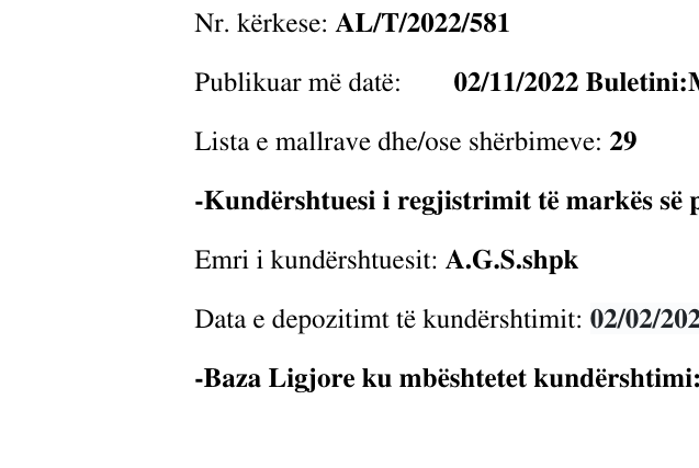 Zëri i markës BARISTA në buletin