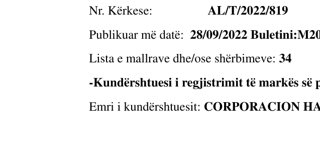 Zëri i markës VEGAS në buletin