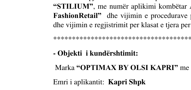 Zëri i markës STILIUM në buletin