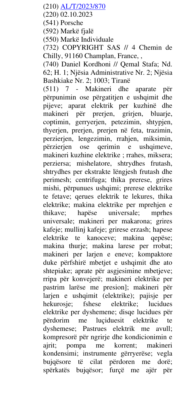 Zëri i markës Porsche në buletin