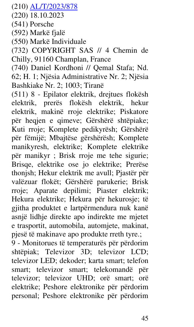 Zëri i markës Porsche në buletin