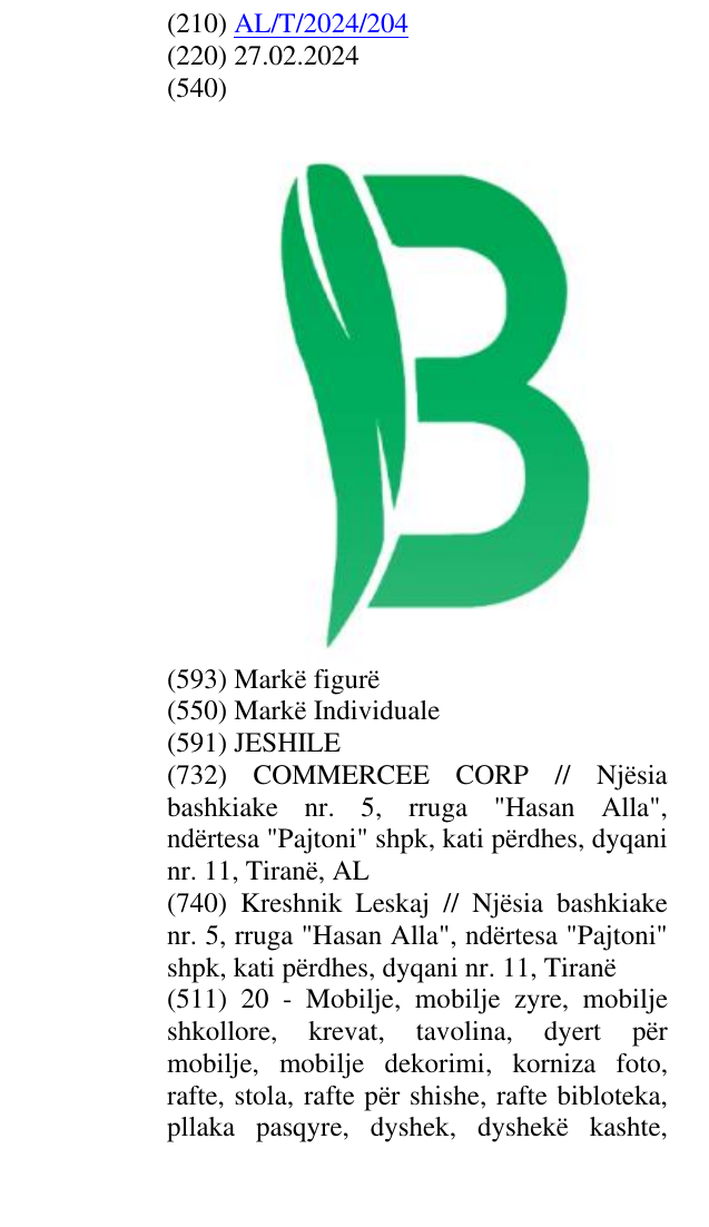 Zëri i markës B në buletin