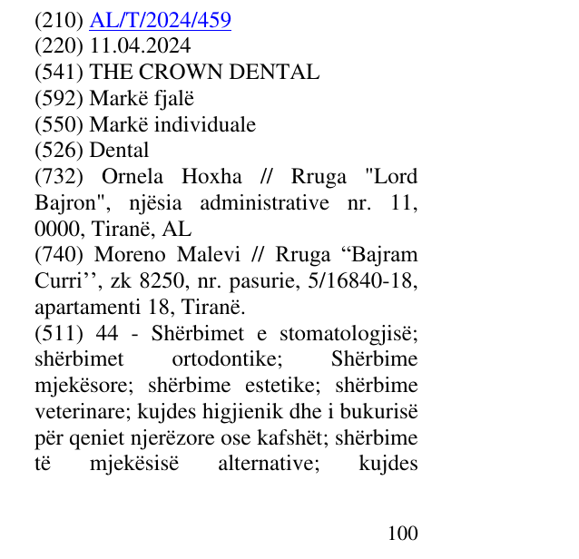 Zëri i markës Dental në buletin