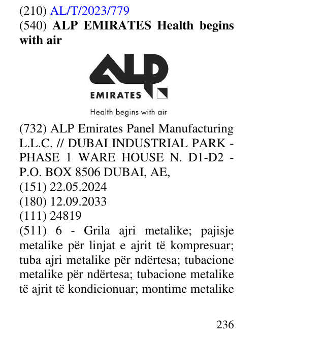Zëri i markës ALP EMIRATES Health begins with air në buletin