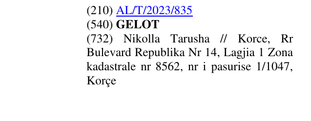 Zëri i markës GELOT në buletin