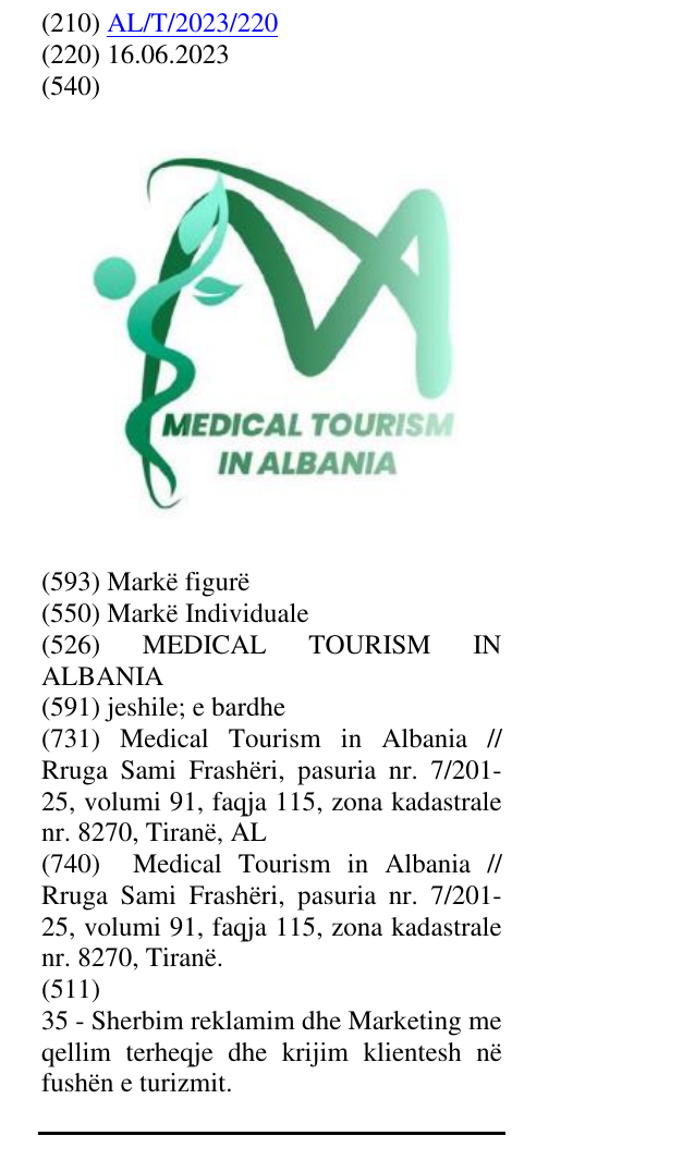 Zëri i markës MEDICAL TOURISM IN ALBANIA në buletin