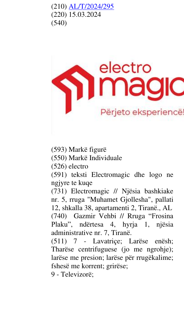 Zëri i markës electro në buletin