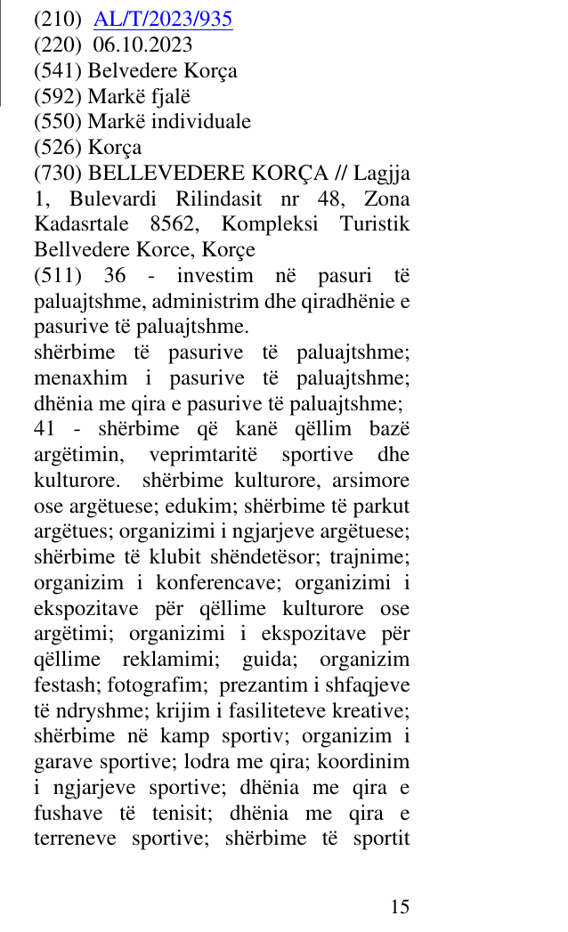 Zëri i markës Korça në buletin