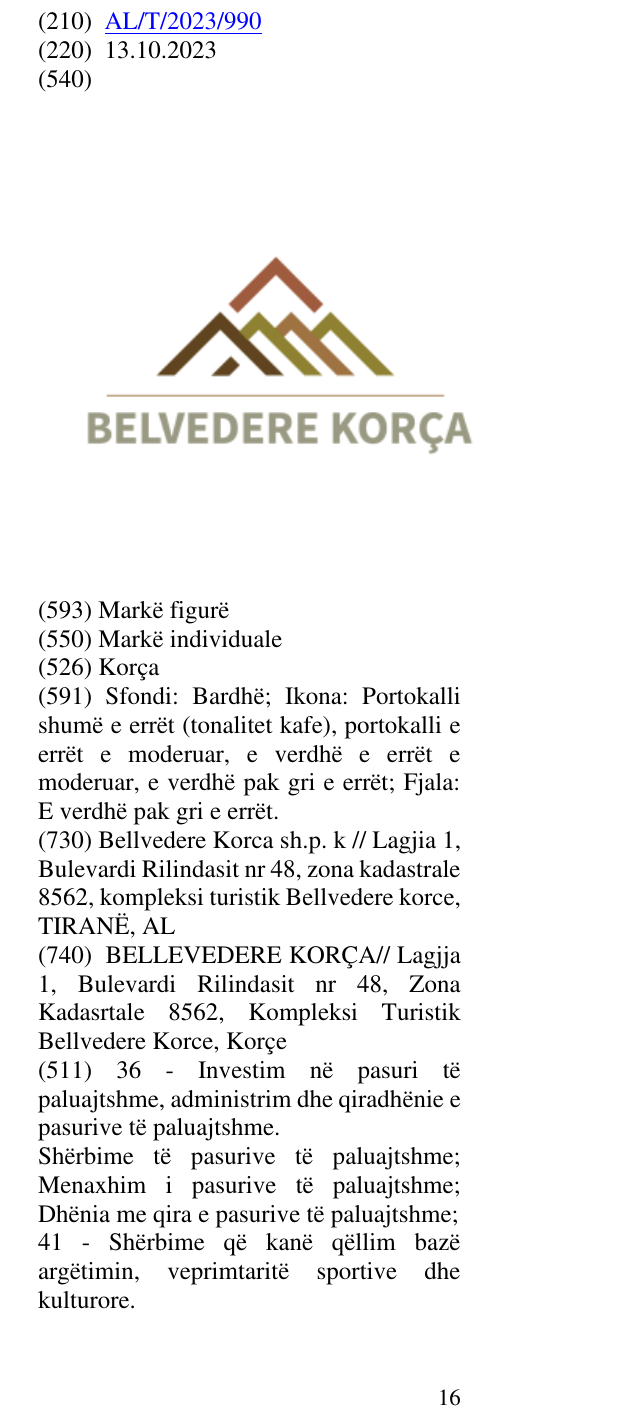 Zëri i markës Korça në buletin