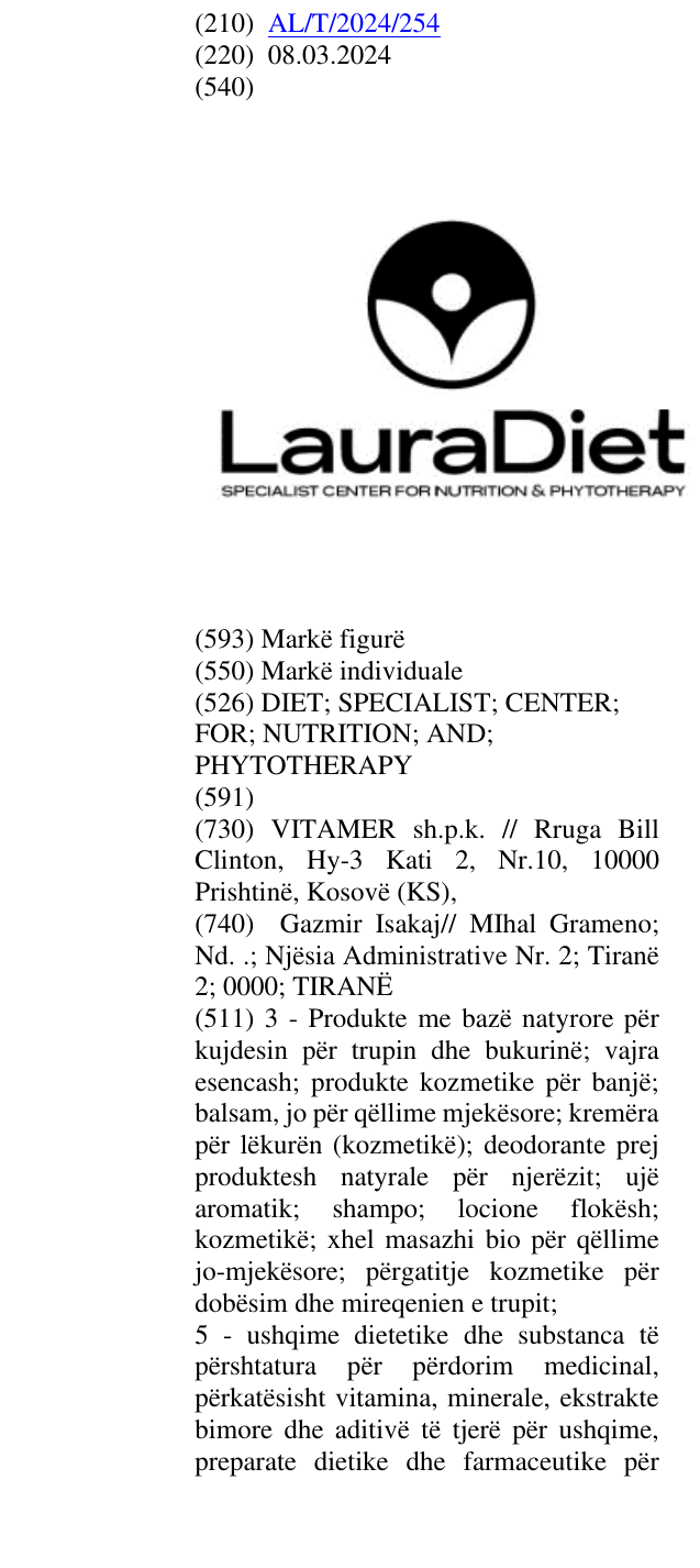 Zëri i markës DIET; SPECIALIST; CENTER; FOR; NUTRITION; AND; PHYTOTHERAPY në buletin