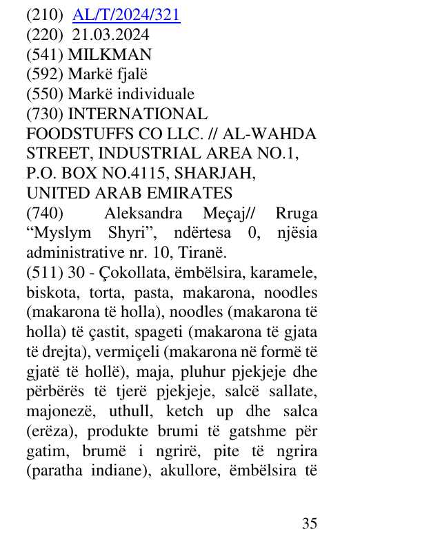 Zëri i markës MILKMAN në buletin