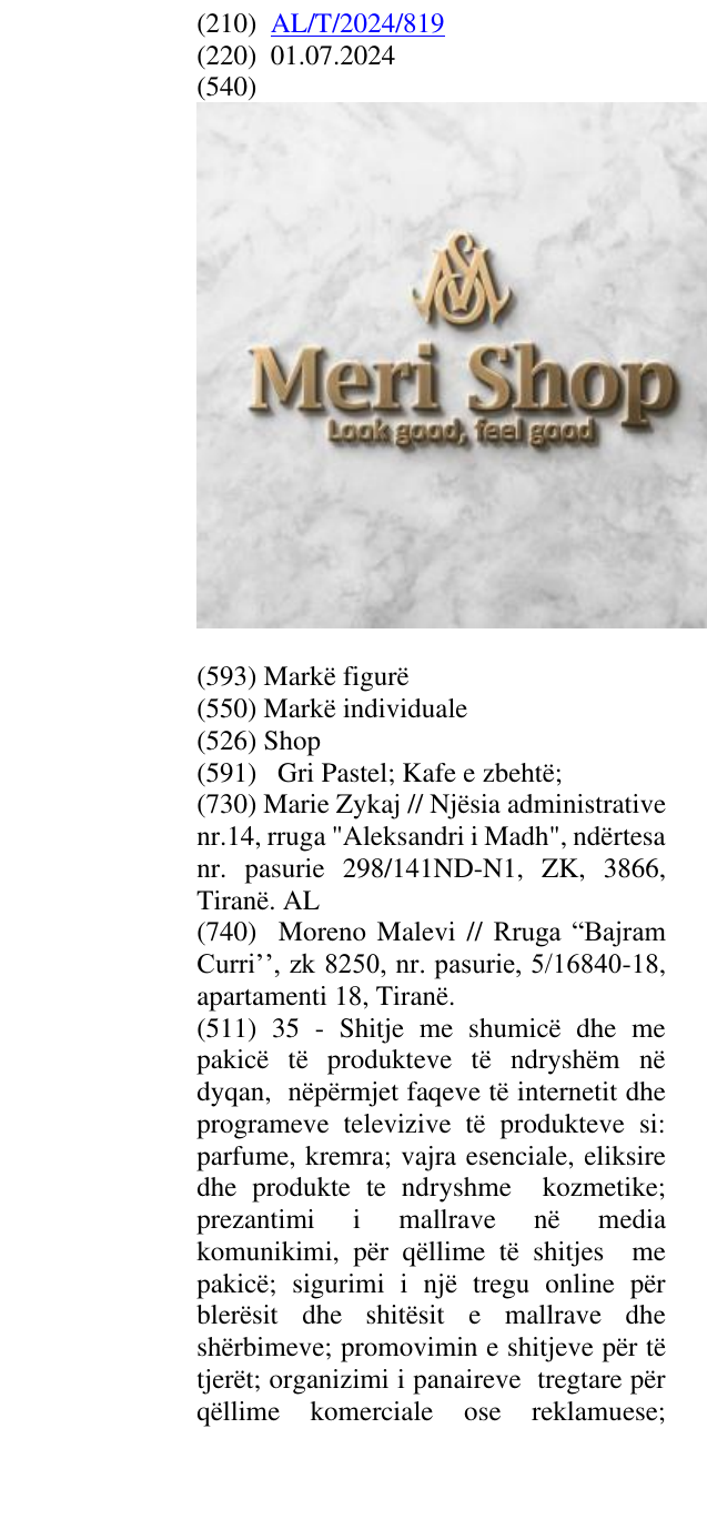 Zëri i markës Shop në buletin