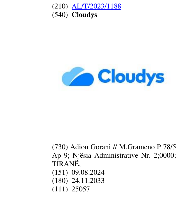 Zëri i markës Cloudys në buletin