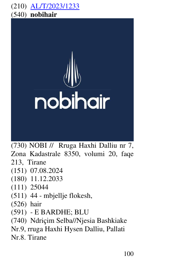 Zëri i markës nobihair në buletin
