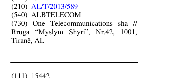 Zëri i markës ALBTELECOM në buletin
