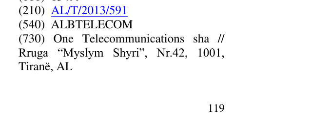 Zëri i markës ALBTELECOM në buletin