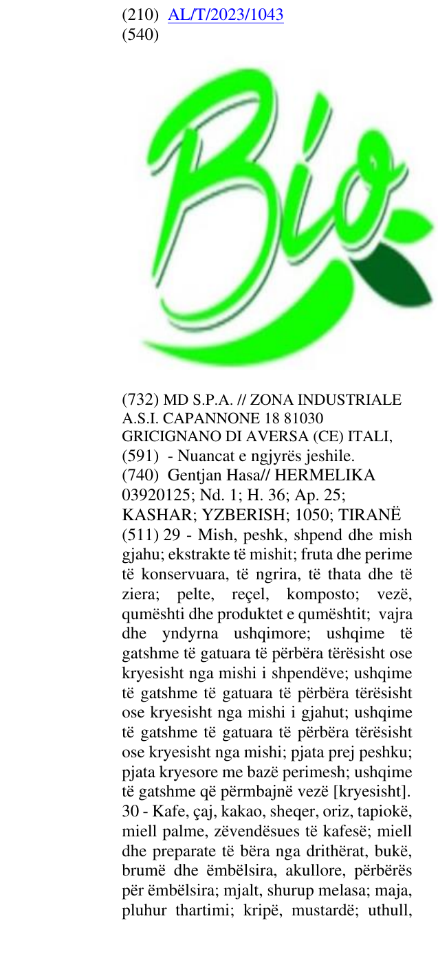 Zëri i markës Bio në buletin