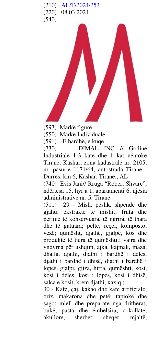 Zëri i markës M në buletin