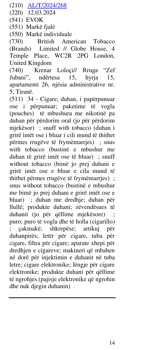 Zëri i markës EVOK në buletin