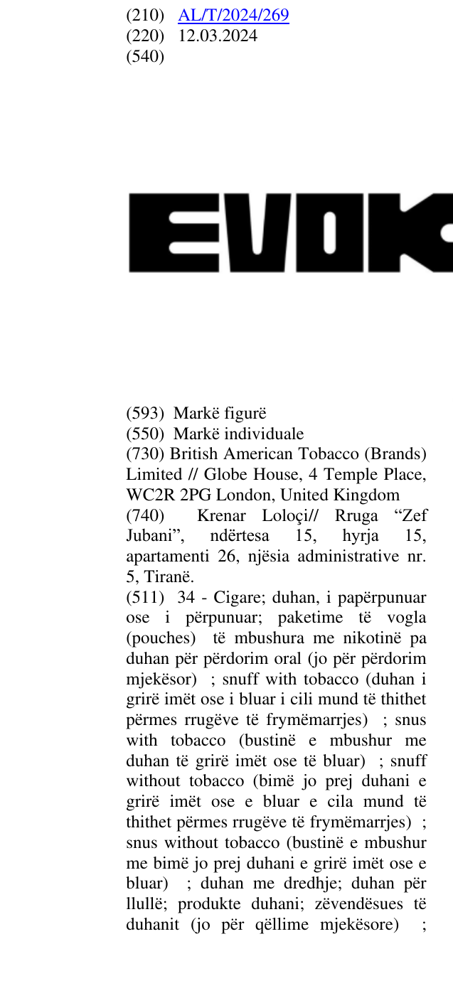 Zëri i markës EVOK në buletin